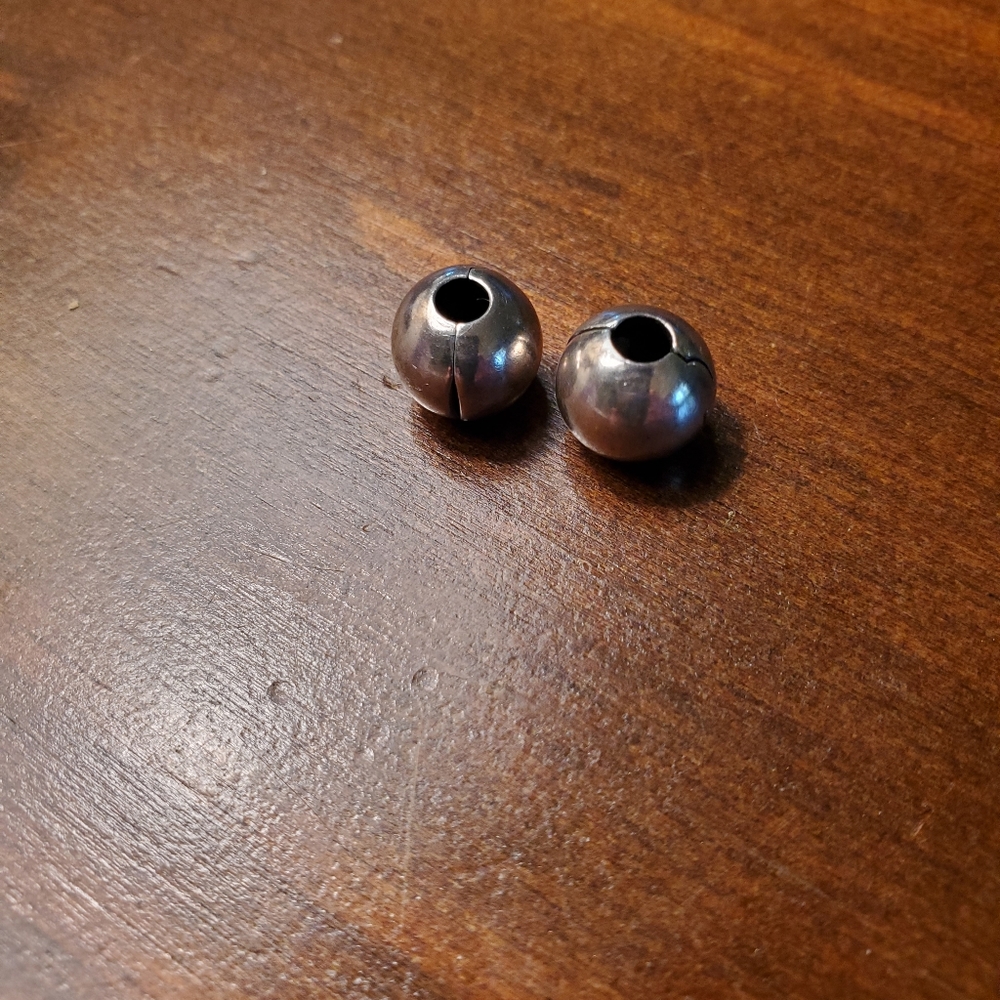Pandora Smooth round clip charms/ pair
